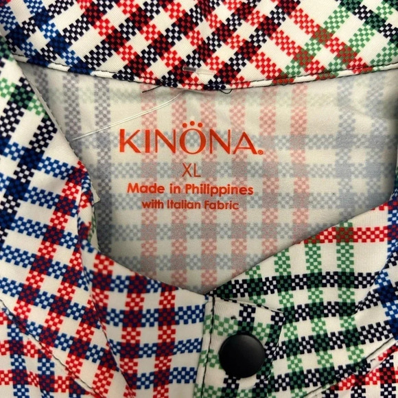 Kinona Make it Snappy Sleeveless Golf Top Vacation Plaid Sun Protection Size XL - Picture 10 of 12